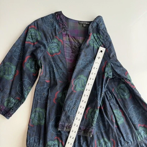 Gudrun Sjoden Alaska 100% Cotton Embroidered Bib Pintuck Ruffle Tunic Dress M - Picture 9 of 9